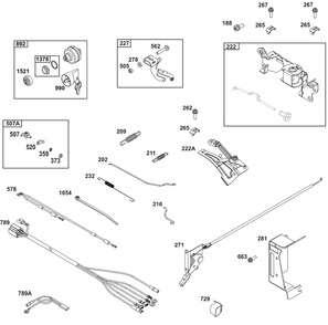 Controls Group Diagram and Parts List for 386447-0513-B5 200000 - 399999 Briggs and Stratton Engine